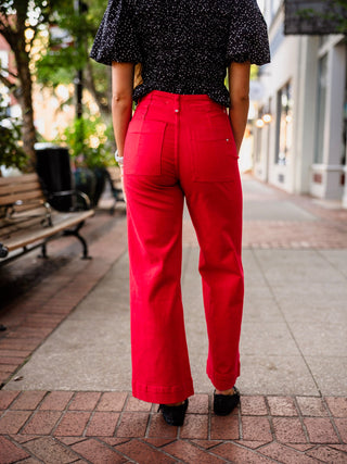 Red HR wide ankle jeans