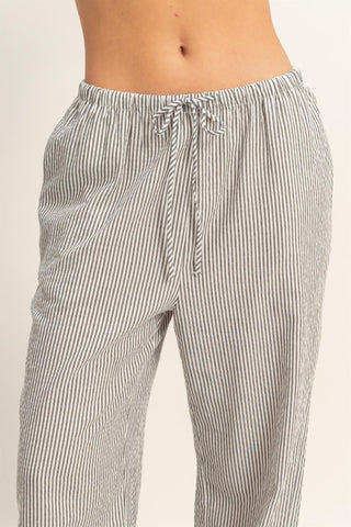 Striped wide leg pants