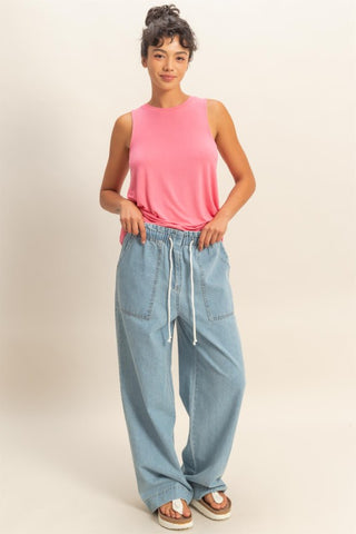Lt blue patch pocket jeans