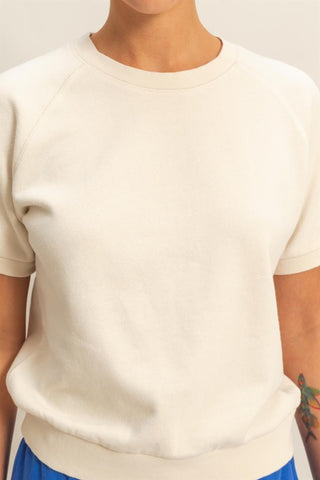 Crew neck terry pullover