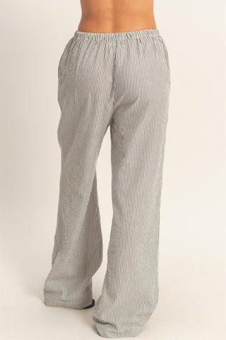 Striped wide leg pants