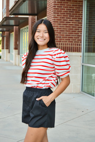 Black poplin shorts