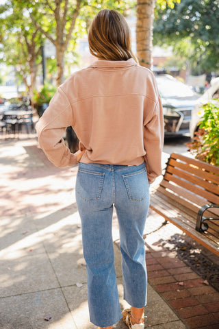 Pullover half zip up sweatshirt