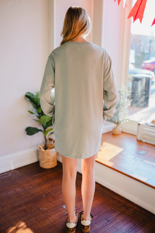 Mineral wash sweatshirt dress