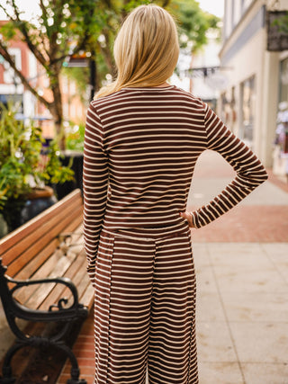 Dark brown striped pants
