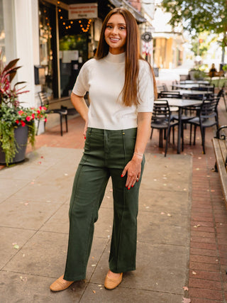 Mock neck SS sweater