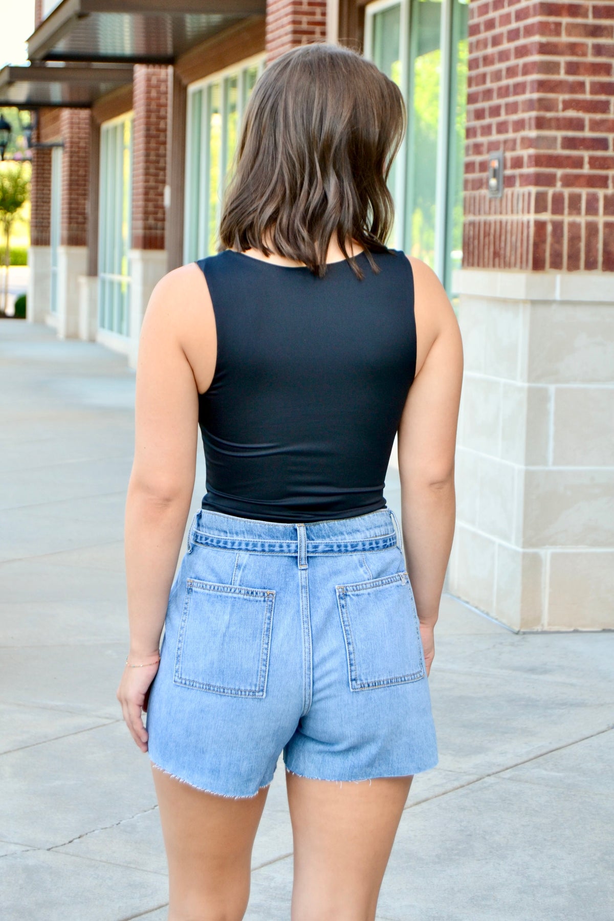 HR tie waist denim shorts ImageBoutique