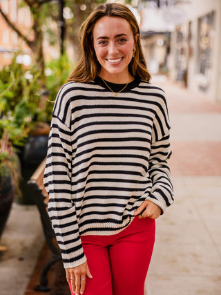 Striped LS sweater