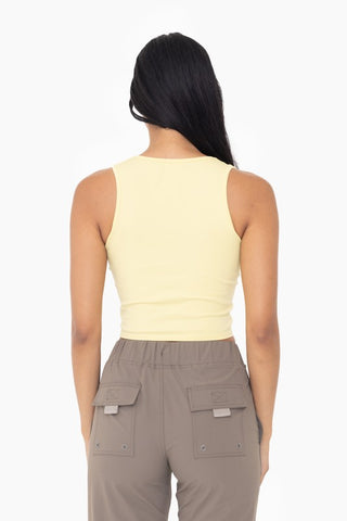 Seamless ribbed V neck tank