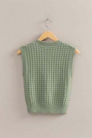 Textured sleeveless sweater