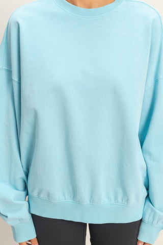 Ribbed crew neck sweatshirt
