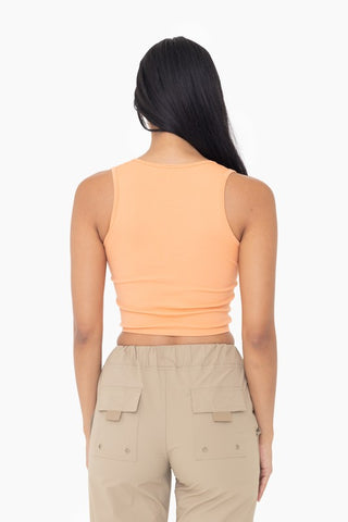 Seamless ribbed V neck tank