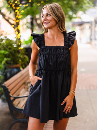 Flowy ruffle strap dress