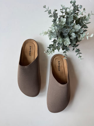 Oatmeal slip on mule