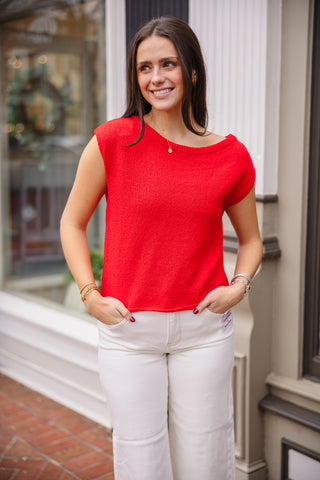 Drop shoulder simple sweater