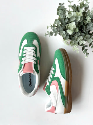 Green & pink combo sneakers