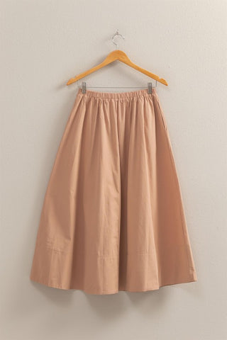 Dark taupe midi skirt