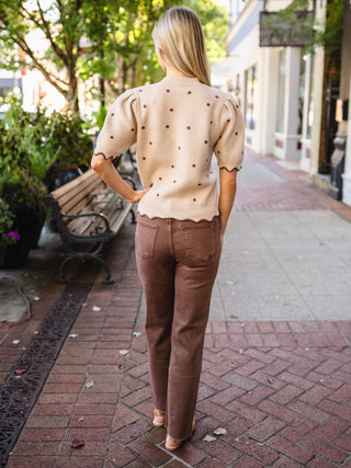 Brown HR straight leg ankle jeans