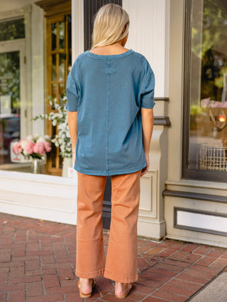 Relaxed V neck tee