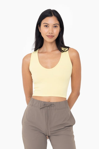 Seamless ribbed V neck tank