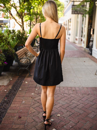 Pleated Spaghetti-Strap Dress