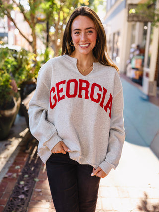 GEORGIA split neck reversible sweatshirt