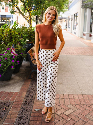 Sleeveless cropped sweater