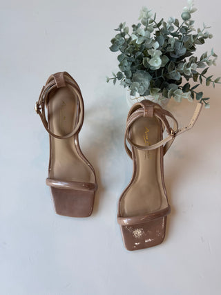 Nude one band adjustable strap heel