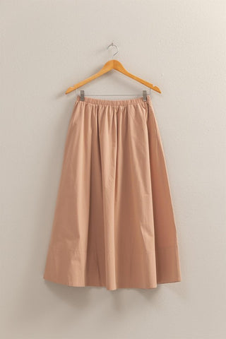 Dark taupe midi skirt