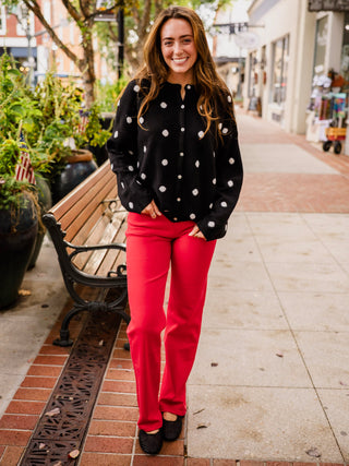 Black & white dot cardigan