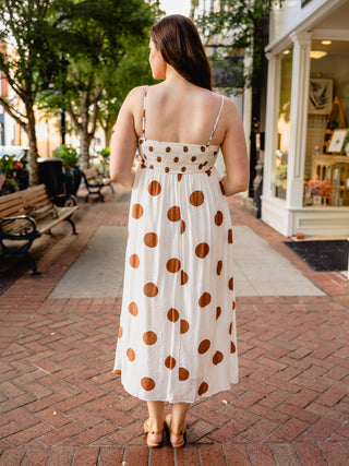 Polka dot empire waist dress