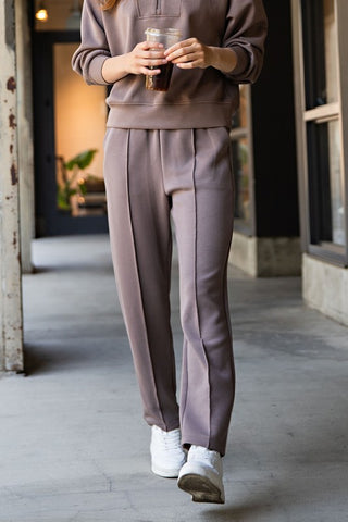 Mocha pintuck pants