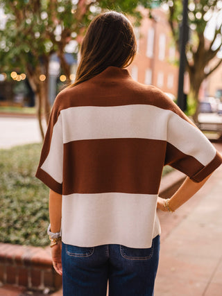 Bold stripe drop shoulder top