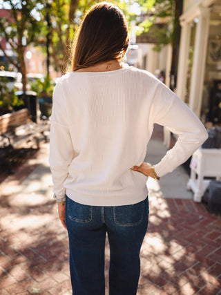 So soft waffle long sleeve pullover
