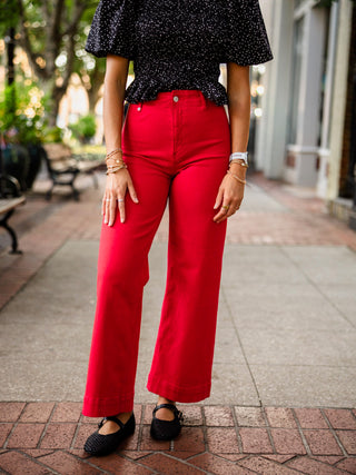 Red HR wide ankle jeans