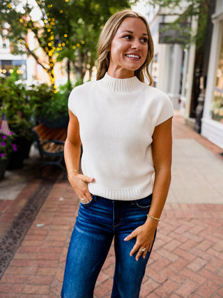 Cream mock neck sweater