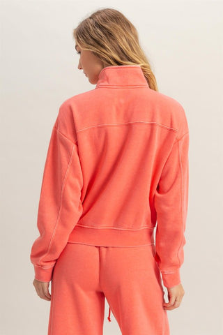 Pullover half zip up sweatshirt