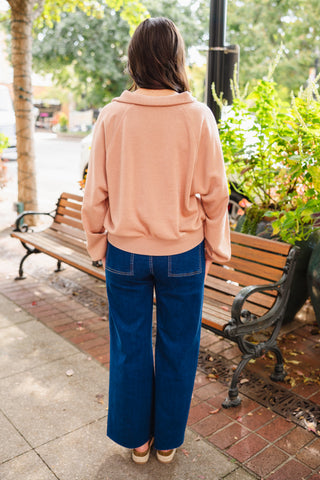 Dark taupe collared pullover
