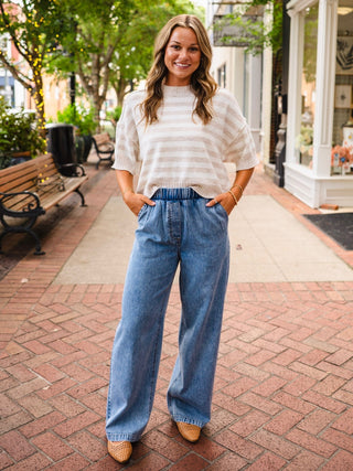 Stripe oversized SS sweater