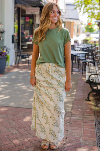 Sage cotton boxy tee