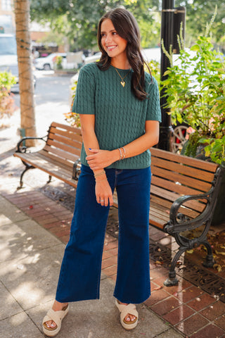 Cable knit SS sweater
