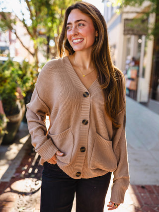 Textured oversized knit cardigan