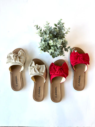 Bow espadrille slide