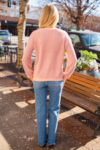 Dusty pink fleece top