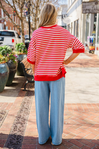 SS stripe oversized top