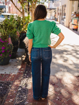 Emerald SS button down sweater