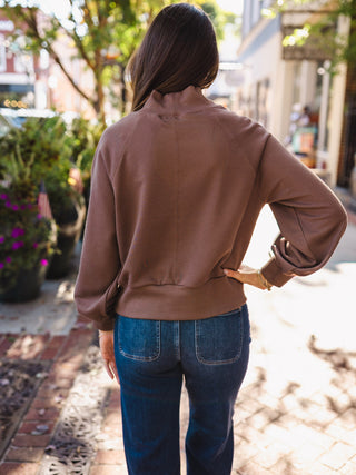 Cocoa mock neck pullover