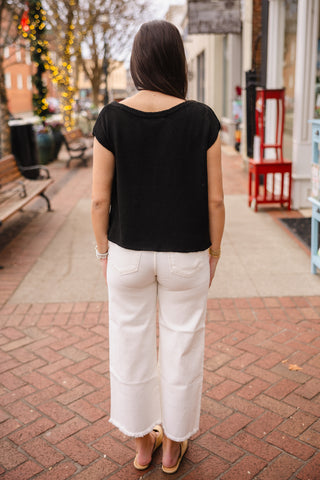 Drop shoulder simple sweater