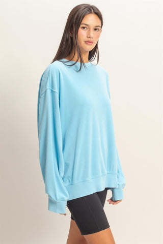 Mineral wash crew neck sweatshirt