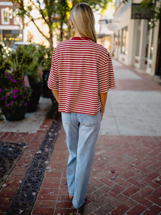 Short sleeve striped tee